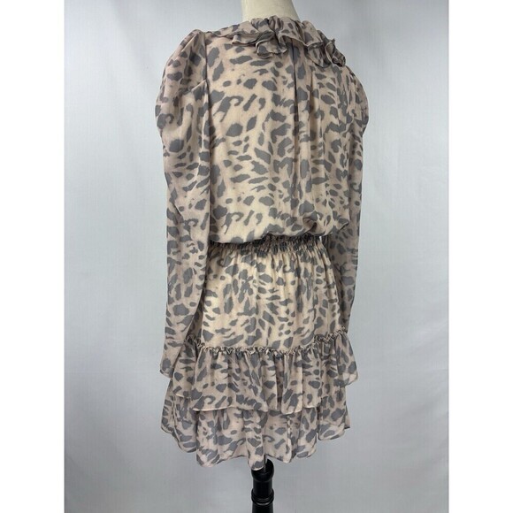 Generation Love Hadenreid Bella Mini Leopard Dress Tan Grey Animal Print Medium - Picture 4 of 11